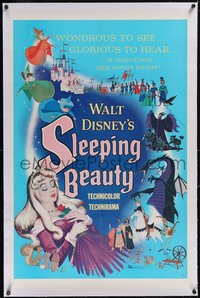 7x0736 SLEEPING BEAUTY linen style A 1sh 1959 Walt Disney cartoon fairy tale fantasy classic!