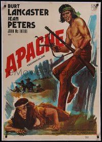 7x0985 APACHE linen Spanish R1974 Jano art of Native Americans Lancaster & Jean Peters, ultra rare!