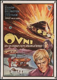 7x0995 INVASION: UFO linen Spanish 1974 aliens infiltrate Earth disguised as humans, ultra rare!