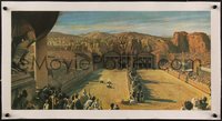 7x0998 BEN-HUR linen 11x22 special poster 1960 incredible far shot of the classic chariot race!