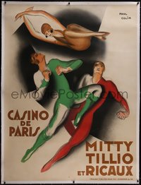 7x0409 CASINO DE PARIS linen 47x62 French stage poster 1928 Mitty, Tillo & Ricaux by Colin, ultra rare!