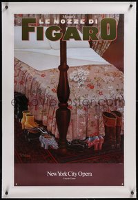 7x0913 LE NOZZE DI FIGARO linen 24x36 stage poster 1990 New York City Opera, Hess art, ultra rare!