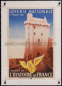 7x1004 LOTERIE NATIONALE linen 16x23 French special poster 1940 great D.L. art, ultra rare!