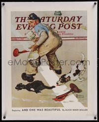 7x1009 SATURDAY EVENING POST linen 22x28 special poster October 2, 1937 Rockwell art, ultra rare!