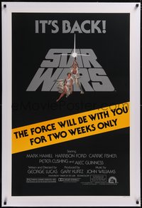 7x0747 STAR WARS linen studio style 1sh R1981 The Force Will Be With You For Two Weeks Only!