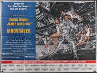 7x0168 MOONRAKER subway poster 1979 art of Roger Moore as James Bond & sexy space ladies by Goozee!