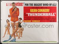 7x0084 THUNDERBALL subway poster 1965 art of Sean Connery as Bond with spear gun & sexy girls!