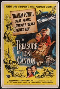 7x0785 TREASURE OF LOST CANYON linen 1sh 1952 William Powell, Robert Louis Stevenson adventure!