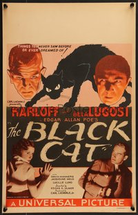 7x0066 BLACK CAT WC 1934 Boris Karloff, Bela Lugosi, Edgar Ulmer Universal horror, ultra rare!