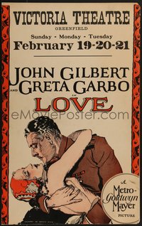 7x0071 LOVE WC 1927 great art of Greta Garbo and John Gilbert, remade as Anna Karenina, ultra rare!