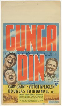 7x0184 GUNGA DIN mini WC 1939 Cary Grant, Douglas Fairbanks Jr. & Victor McLaglen in India, rare!