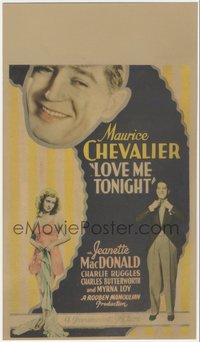 7x0186 LOVE ME TONIGHT mini WC 1932 Jeanette MacDonald, Maurice Chevalier, Mamoulian, ultra rare!