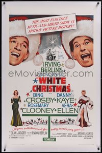 7x0812 WHITE CHRISTMAS linen 1sh R1961 Bing Crosby, Danny Kaye, Clooney, Vera-Ellen, musical classic!