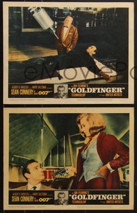 7x0292 GOLDFINGER 8 LCs 1964 great images of Sean Connery as spy James Bond 007, complete set!