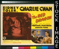 #9334 RED DRAGON Title Lobby Card '45 Charlie Chan