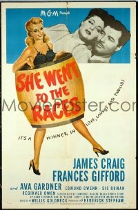 SHE WENT TO THE RACES 1sheet