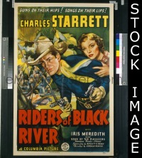 #407 RIDERS OF BLACK RIVER 1sh 39 great image 