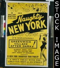 #026 NAUGHTY NEW YORK 1sh '59 sexploitation 