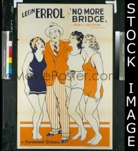 #1612 NO MORE BRIDGE 1sh '34 Leon Errol 