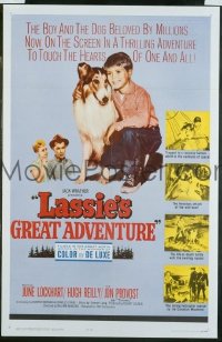 P999 LASSIE'S GREAT ADVENTURE one-sheet movie poster '63 Lockhart