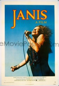 P921 JANIS one-sheet movie poster '75 Joplin, rock 'n' roll!