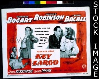 Y176 KEY LARGO title lobby card '48 Humphrey Bogart, Lauren Bacall