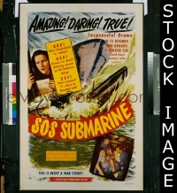 #591 SOS SUBMARINE 1sh '48 sub stories! 