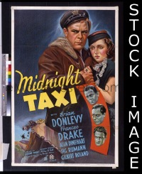 #1004 MIDNIGHT TAXI 1sh37 pretty stone litho! 