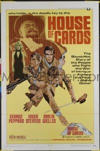 P864 HOUSE OF CARDS one-sheet movie poster '69 George Peppard