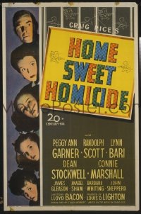 P847 HOME SWEET HOMICIDE one-sheet movie poster '46 Garner, Scott