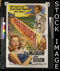 #572 ROADBLOCK 1sh '51 McGraw, film noir 