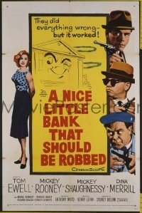 Q240 NICE LITTLE BANK THAT SHOULD BE ROBBED one-sheet movie poster '58