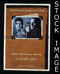 I023 SIMPLE PLAN double-sided one-sheet movie poster '98 Paxton, Fonda, Thornton