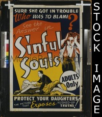 #019 SINFUL SOULS 1sh '40s sexploitation